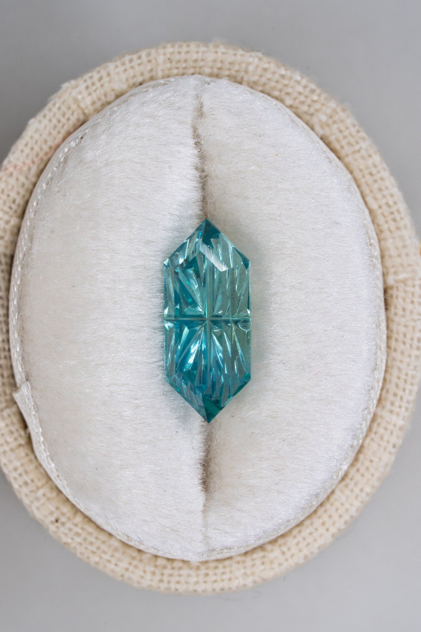 2.4 Carat Lagoon Green Two Tone Fantasy Cut Lab Sapphire
