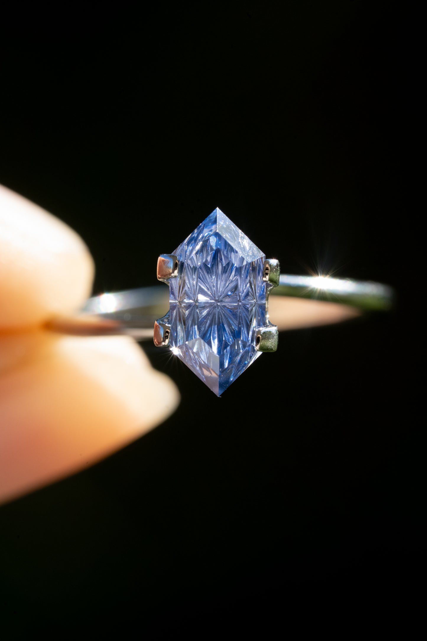 2.68 Carat Medium Blue Fantasy Cut Lab Sapphire
