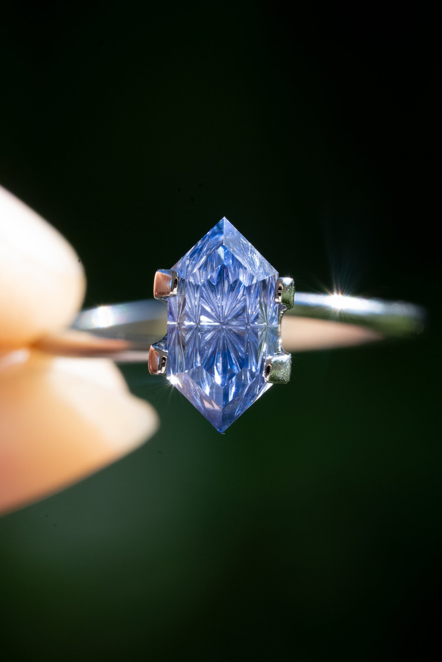 2.68 Carat Medium Blue Fantasy Cut Lab Sapphire