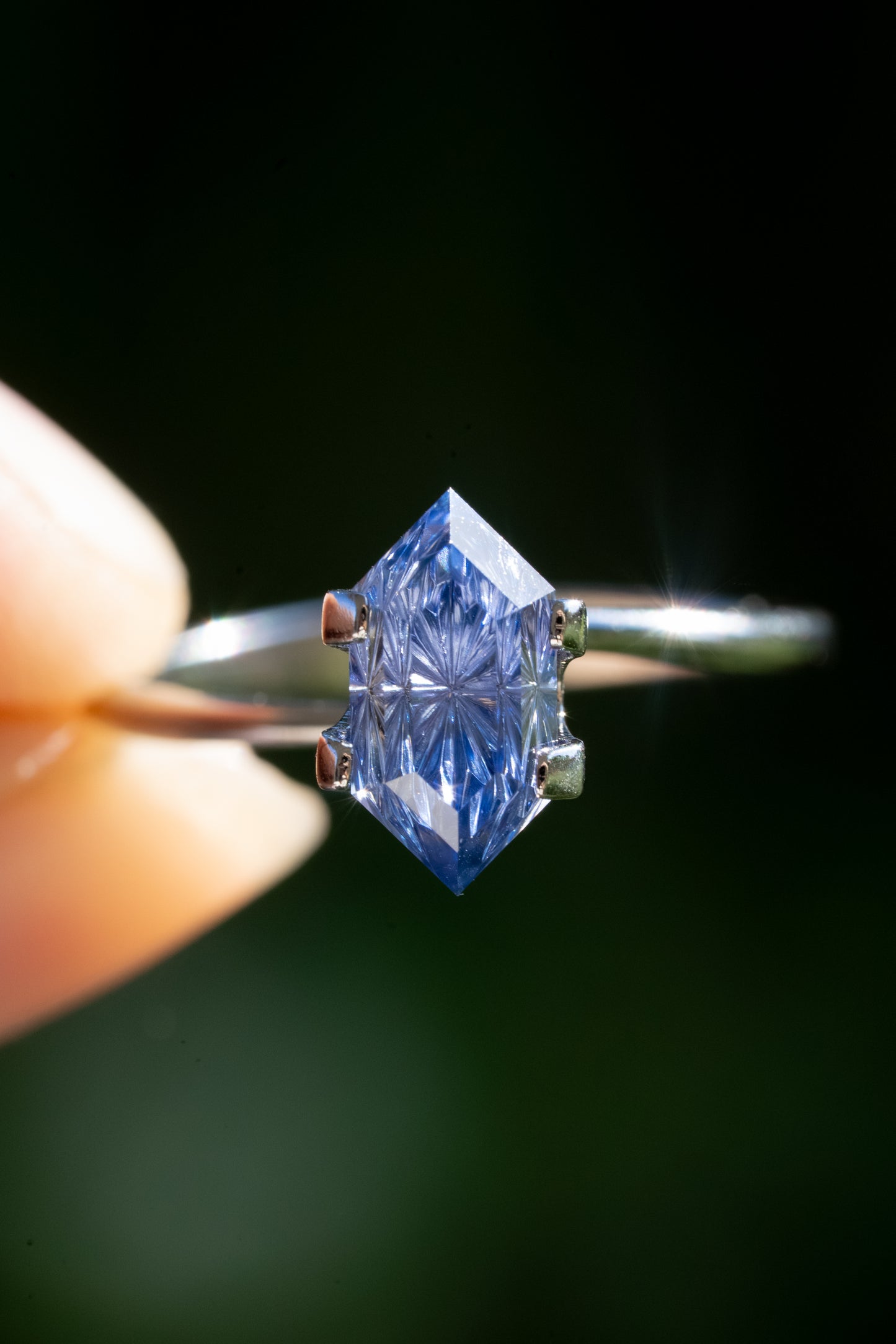 2.68 Carat Medium Blue Fantasy Cut Lab Sapphire
