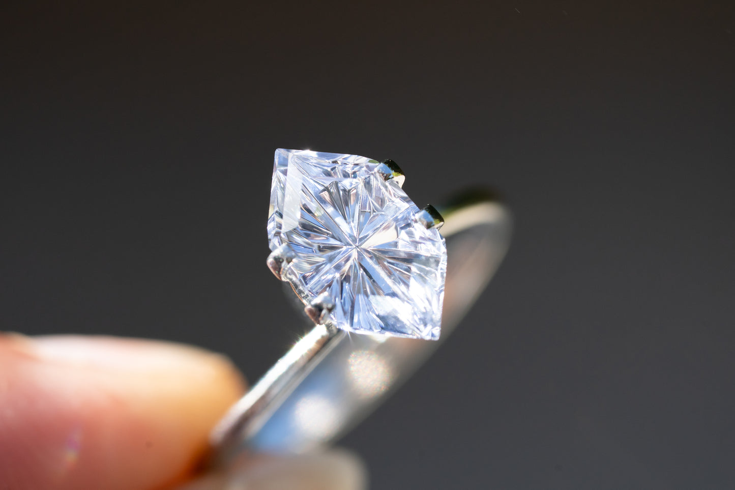2.79 Carat Silvery Blue Lab Sapphire