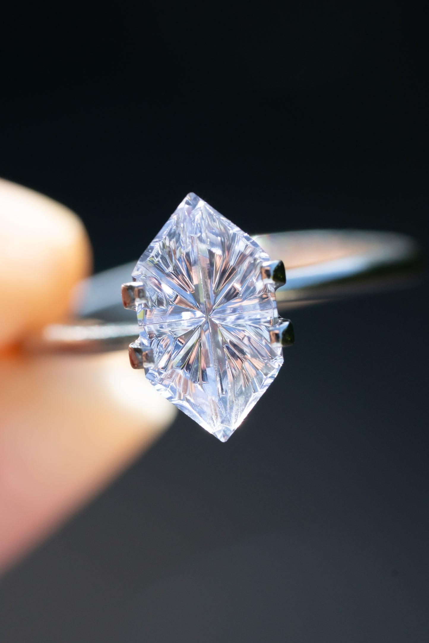 2.79 Carat Silvery Blue Lab Sapphire