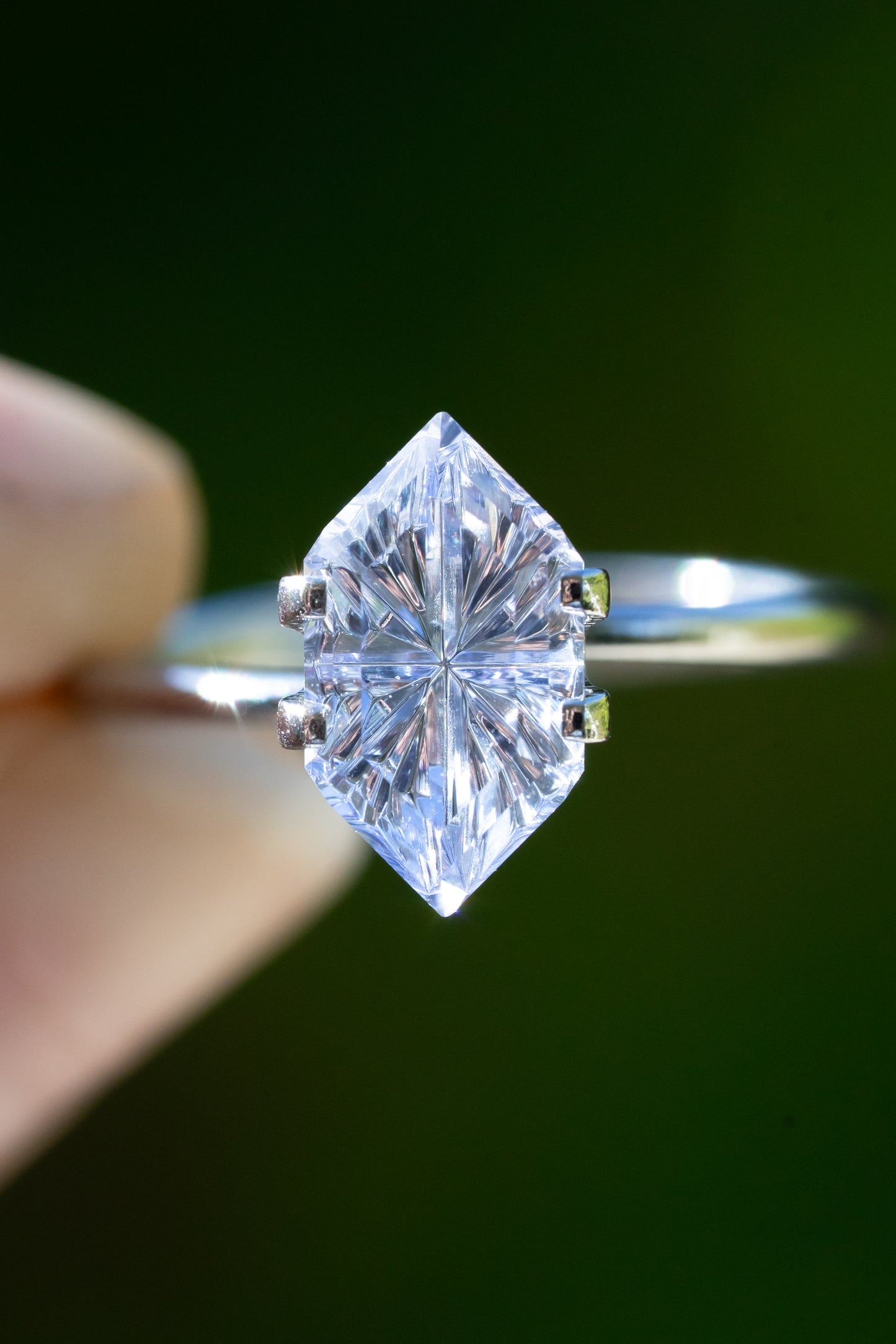 2.79 Carat Silvery Blue Lab Sapphire