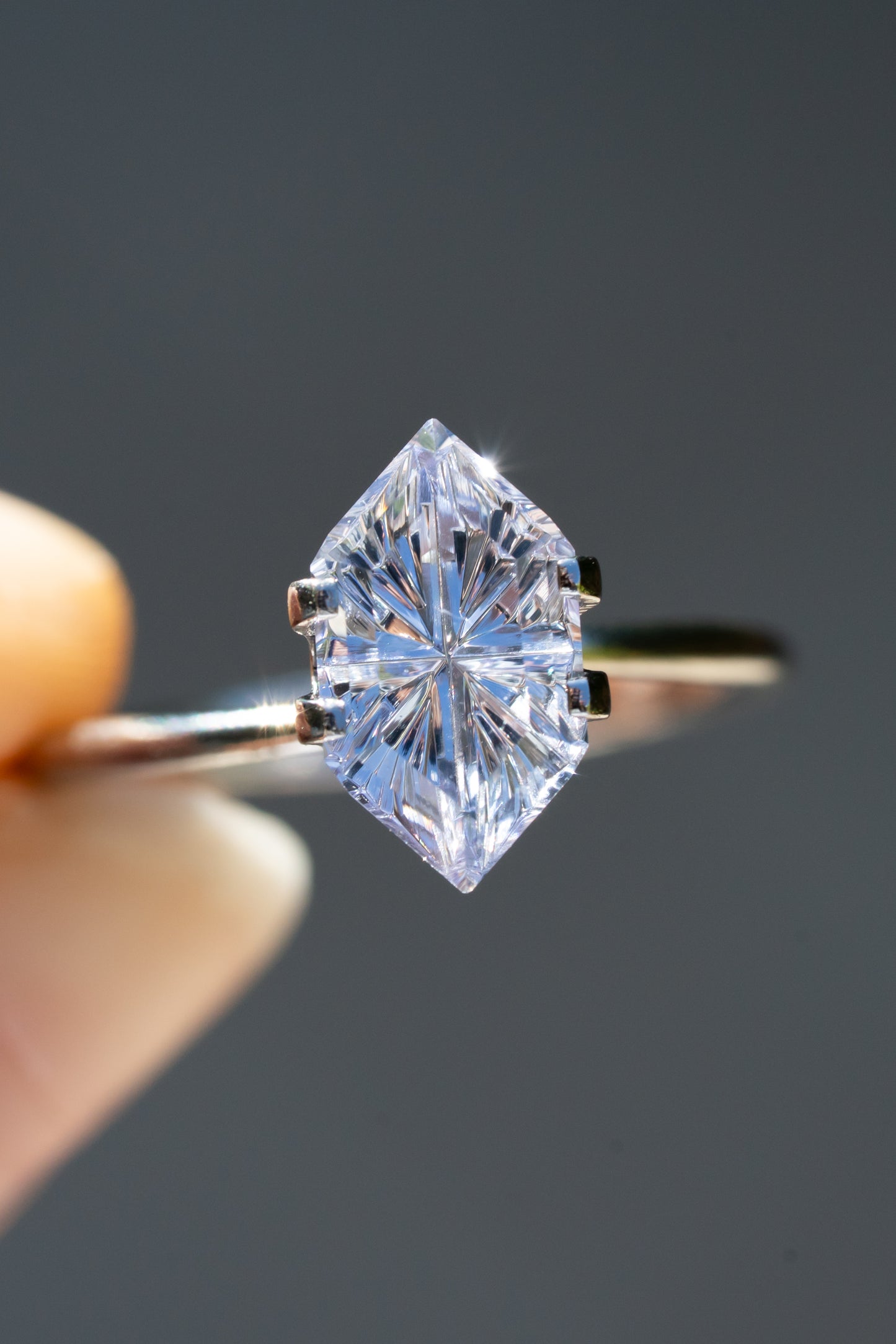 2.79 Carat Silvery Blue Lab Sapphire