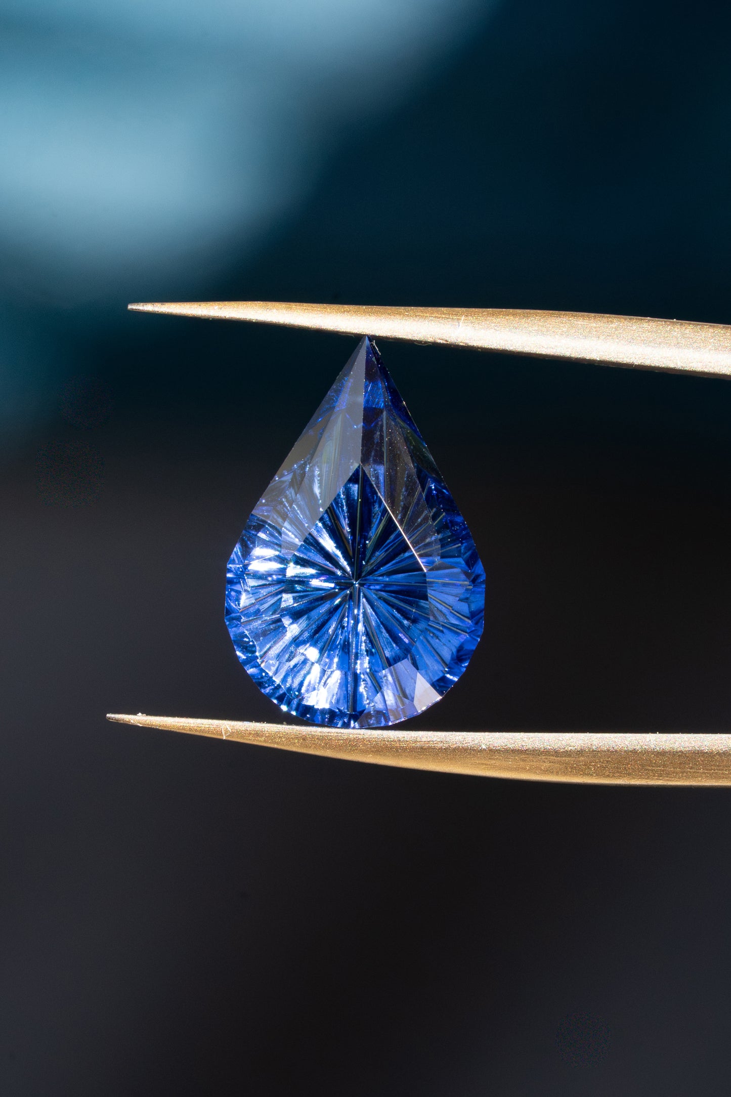 2.94 Carat “The Falcon” Blue Fantasy Cut Lab Sapphire