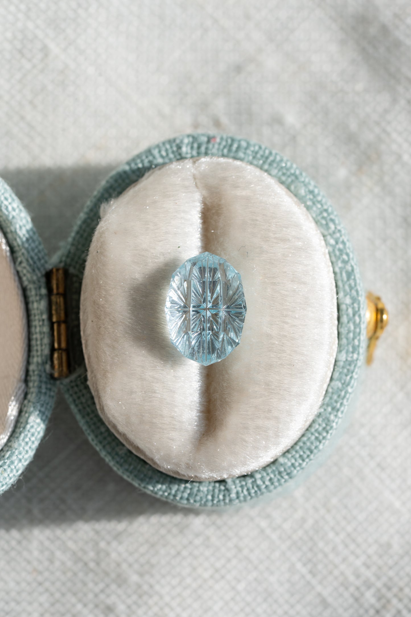 3.14 Carat Light Aqua Blue Fantasy Cut Lab Sapphire