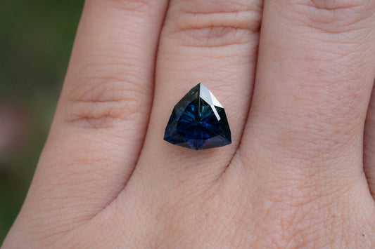 3.15 Carat Moody Dark Blue Parti Nigerian Sapphire