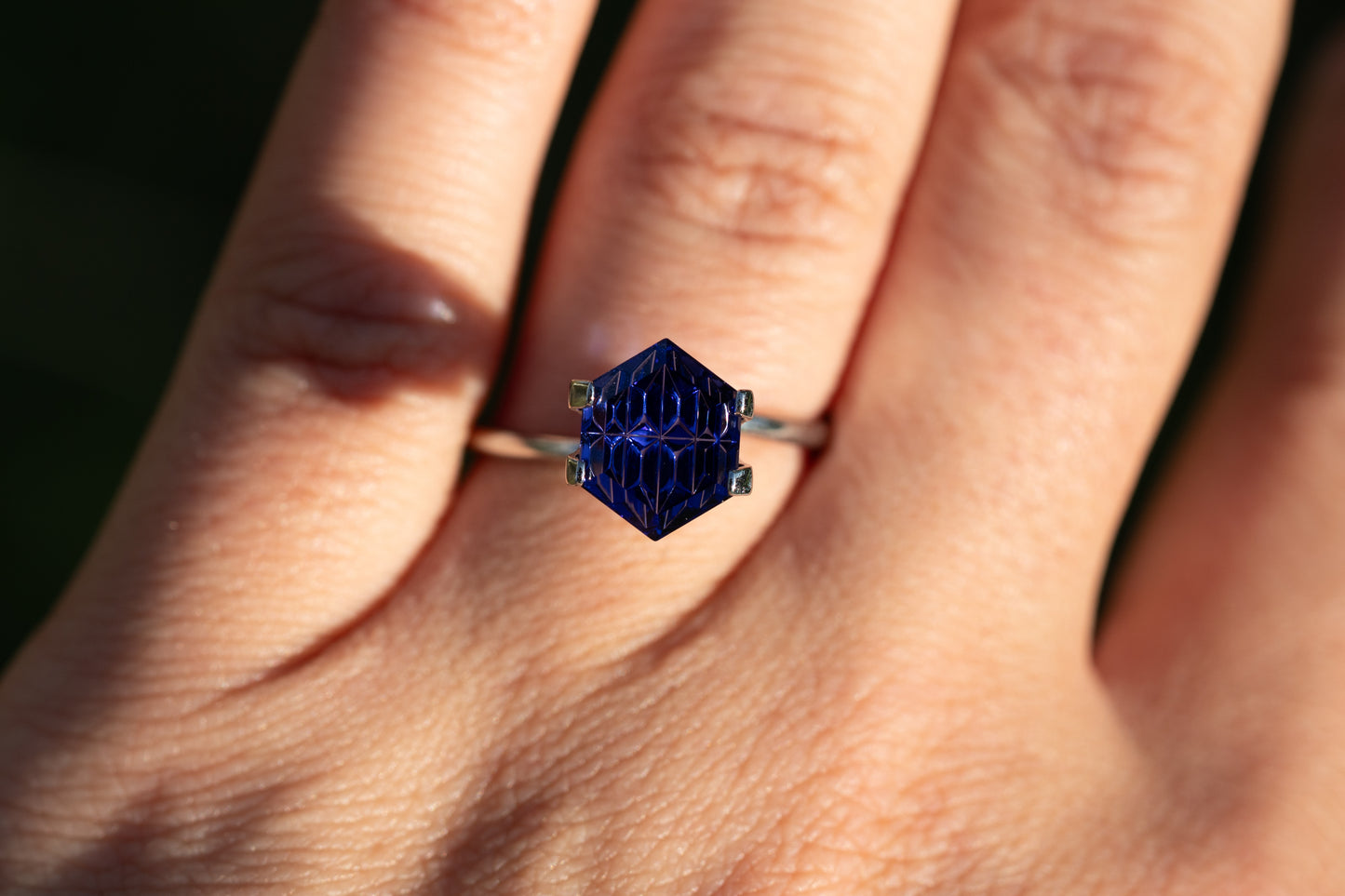 3.22 Carat Luminara Dark Blue Lab Sapphire