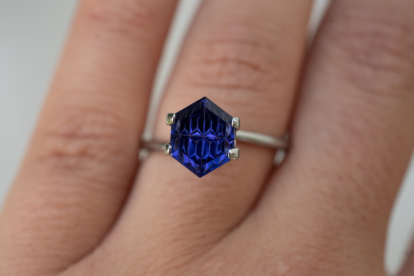 3.22 Carat Luminara Dark Blue Lab Sapphire