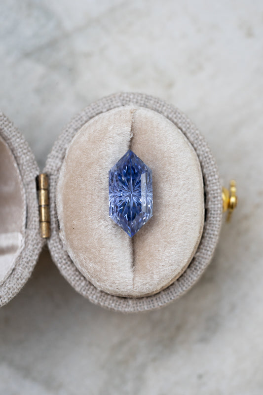 4.15 Carat Blue Fantasy Cut Lab Sapphire