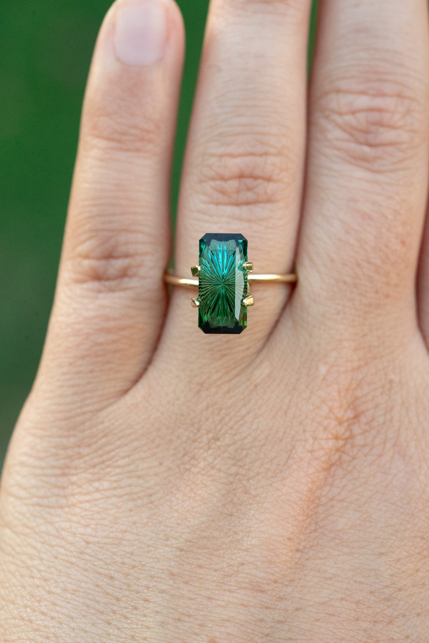 3.36 Carat Bi-Color Blue Green Fantasy Cut Natural Tourmaline