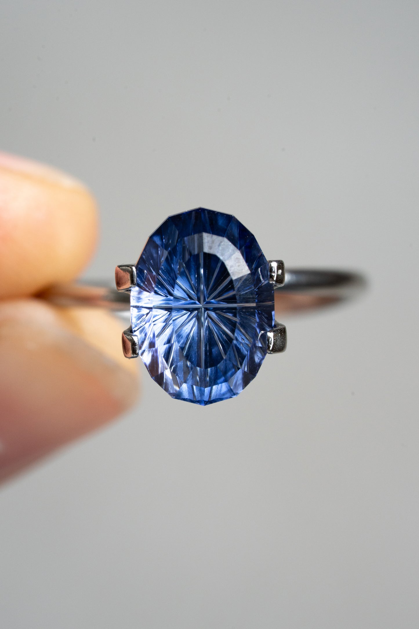 4.97 Carat Blue Fantasy Cut Lab Sapphire