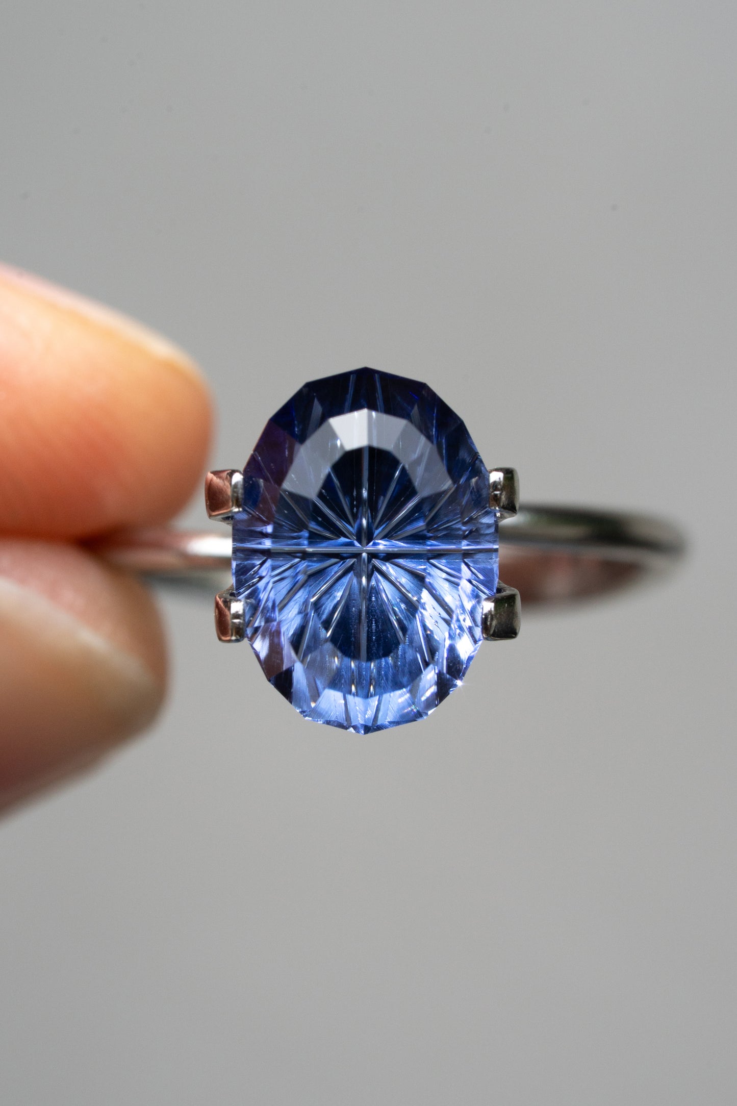 4.97 Carat Blue Fantasy Cut Lab Sapphire