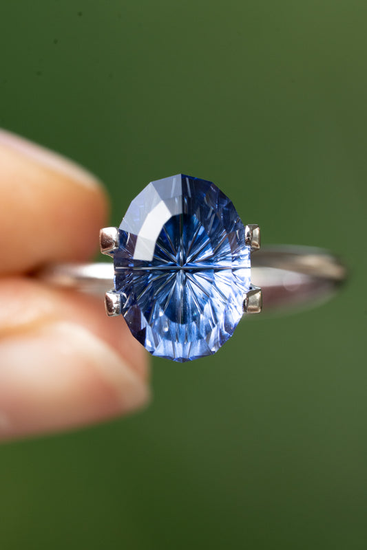4.97 Carat Blue Fantasy Cut Lab Sapphire