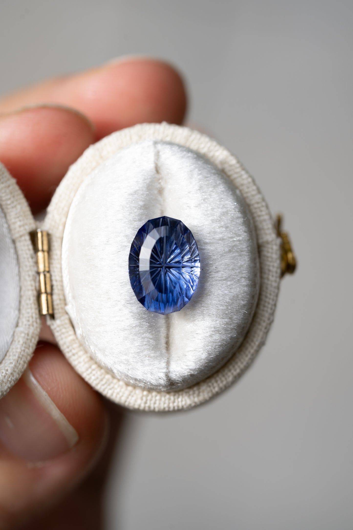 4.97 Carat Blue Fantasy Cut Lab Sapphire