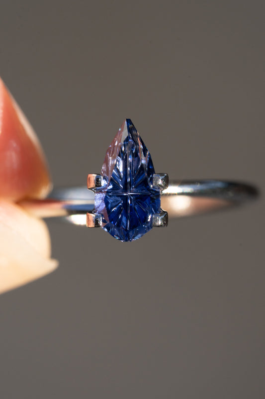 1.16 Carat Two Toned Blue Fantasy Cut Lab Sapphire