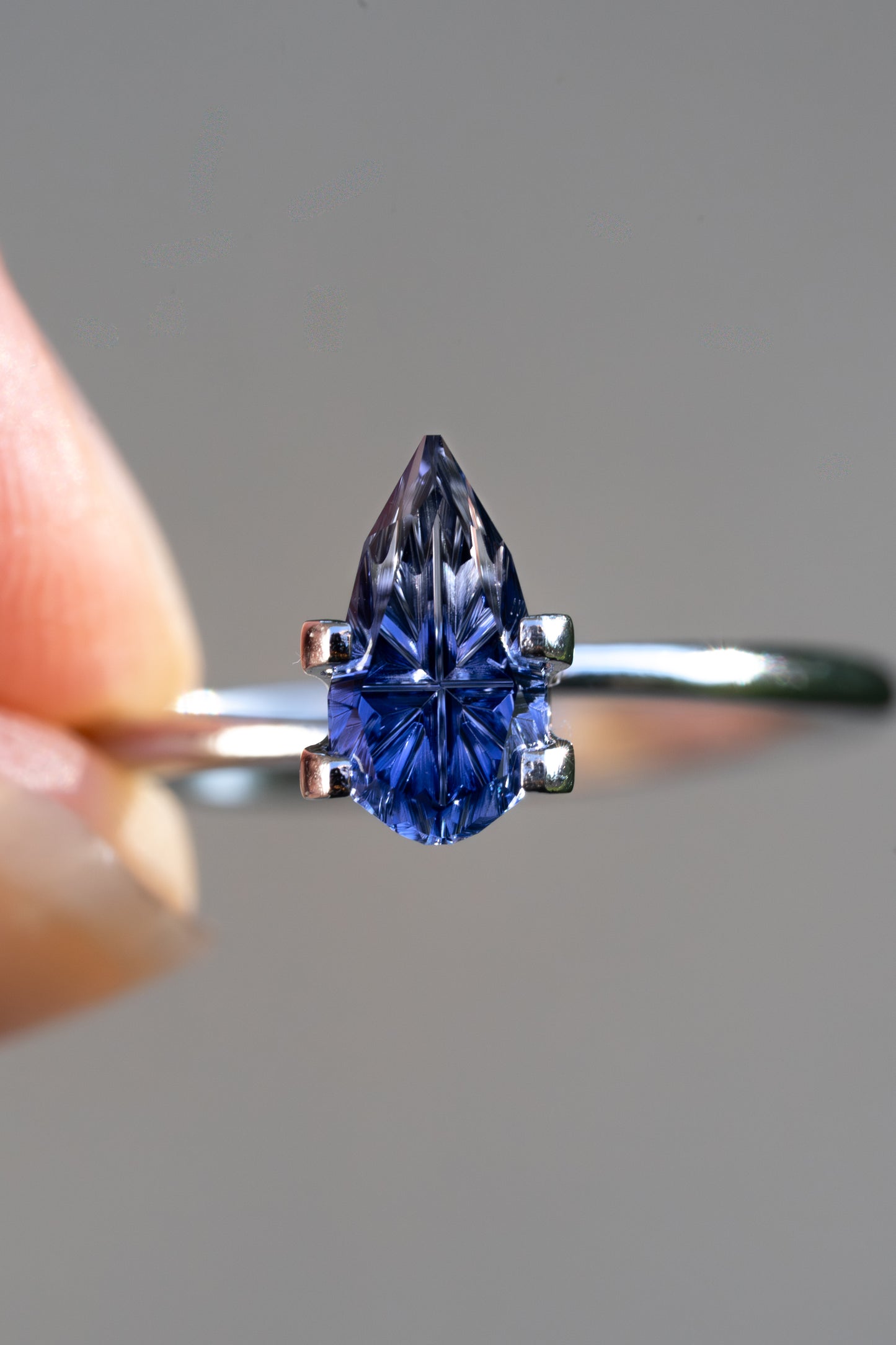 1.16 Carat Two Toned Blue Fantasy Cut Lab Sapphire
