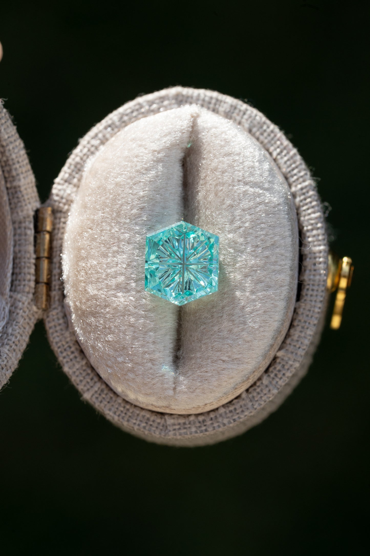 2.09 Carat Bright Teal Fantasy Cut Lab Sapphire