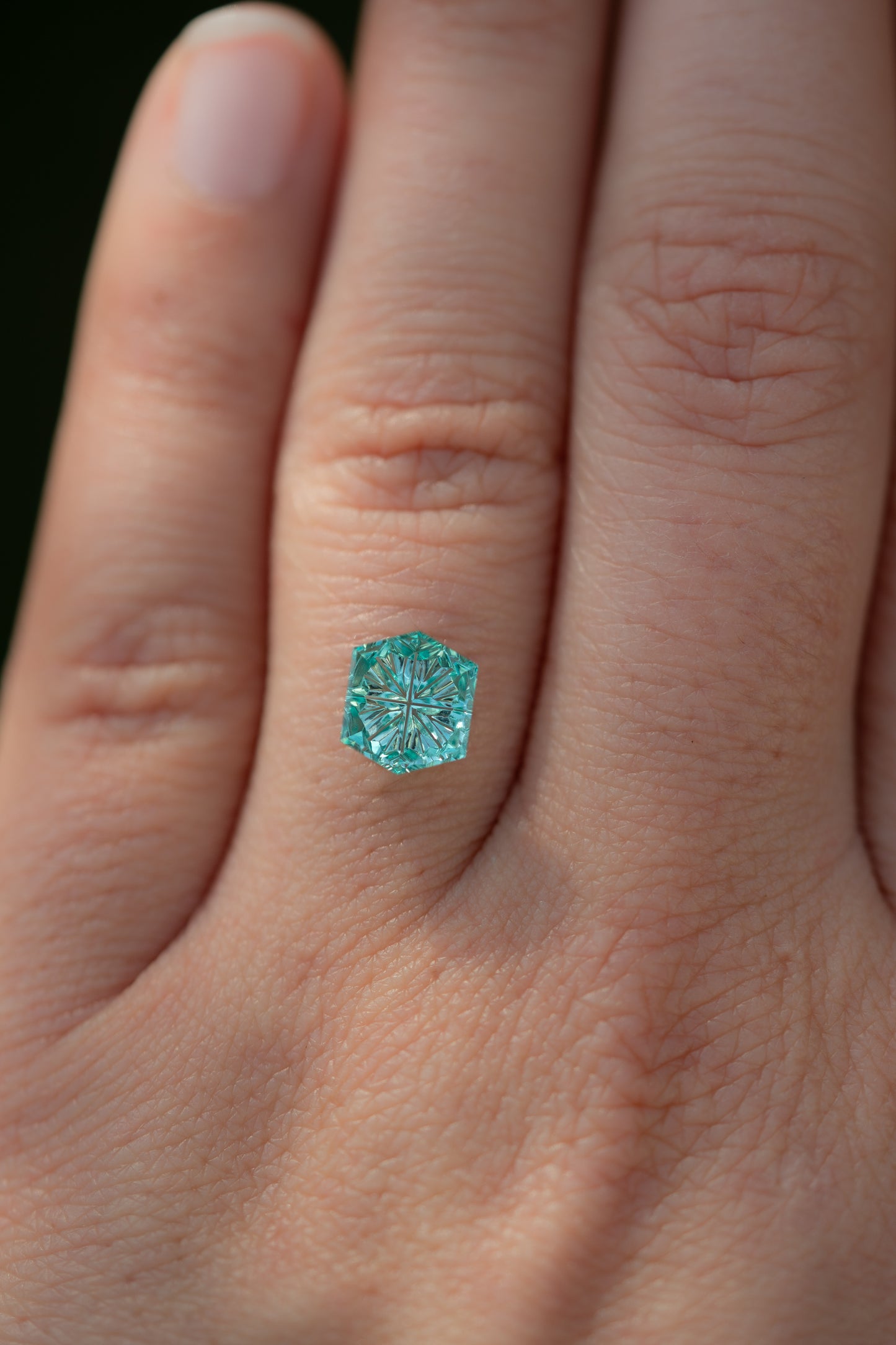 2.09 Carat Bright Teal Fantasy Cut Lab Sapphire