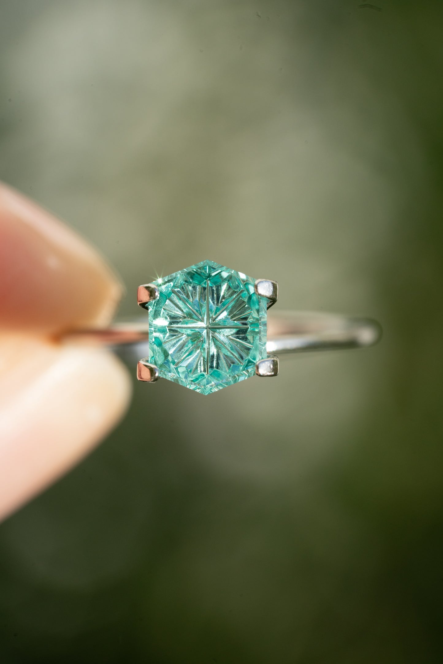 2.09 Carat Bright Teal Fantasy Cut Lab Sapphire