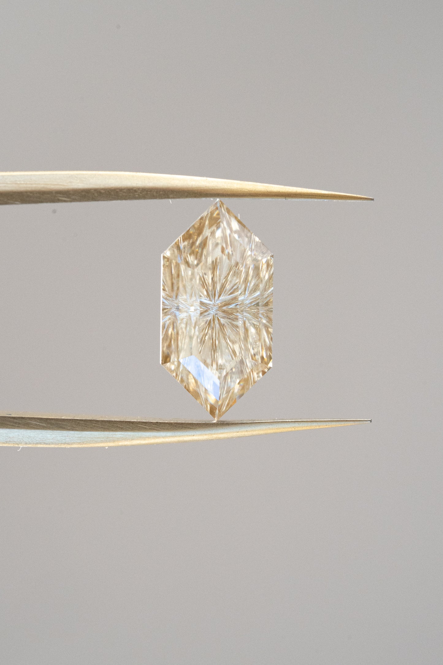 1.41 Carat Champagne Gold Fantasy Cut Lab Moissanite