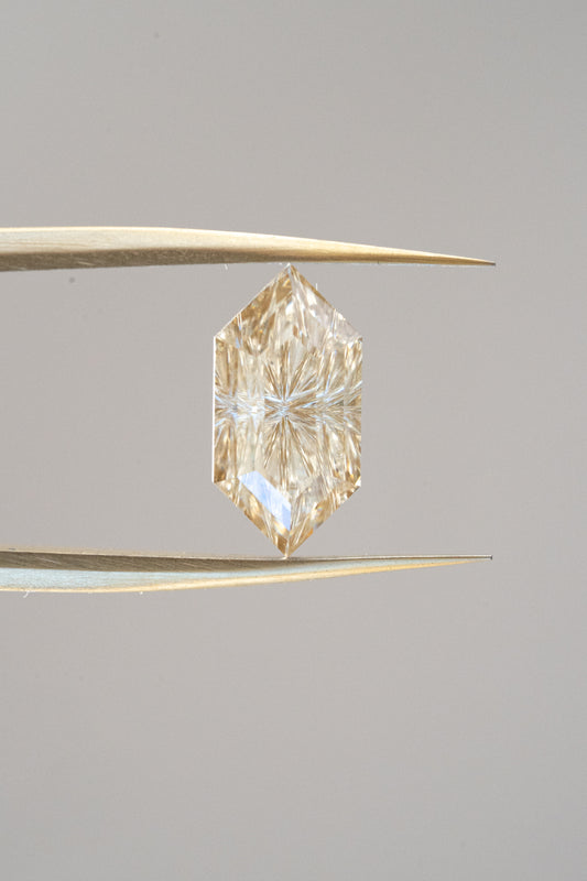 1.41 Carat Champagne Gold Fantasy Cut Lab Moissanite