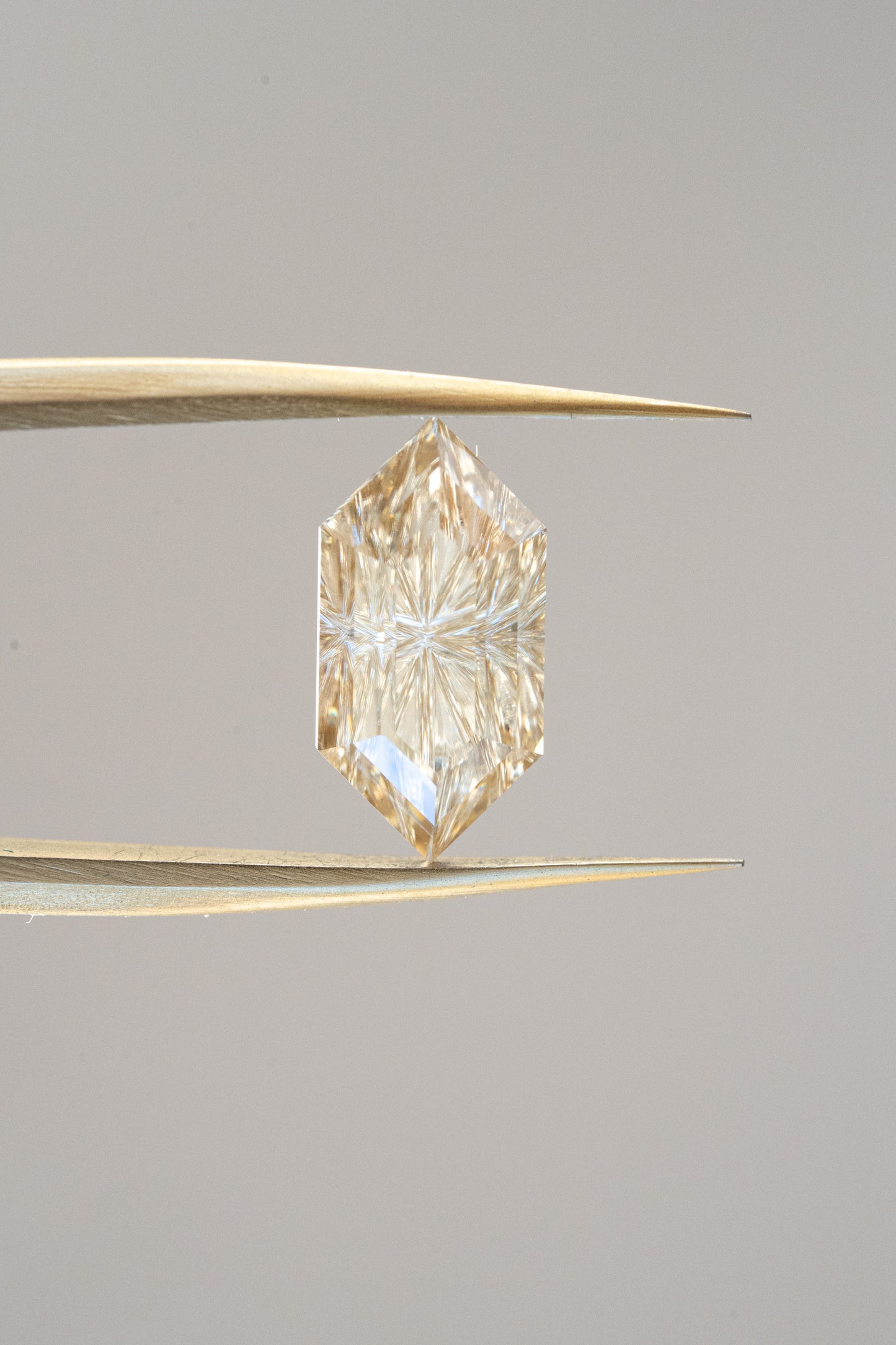 1.41 Carat Champagne Gold Fantasy Cut Lab Moissanite