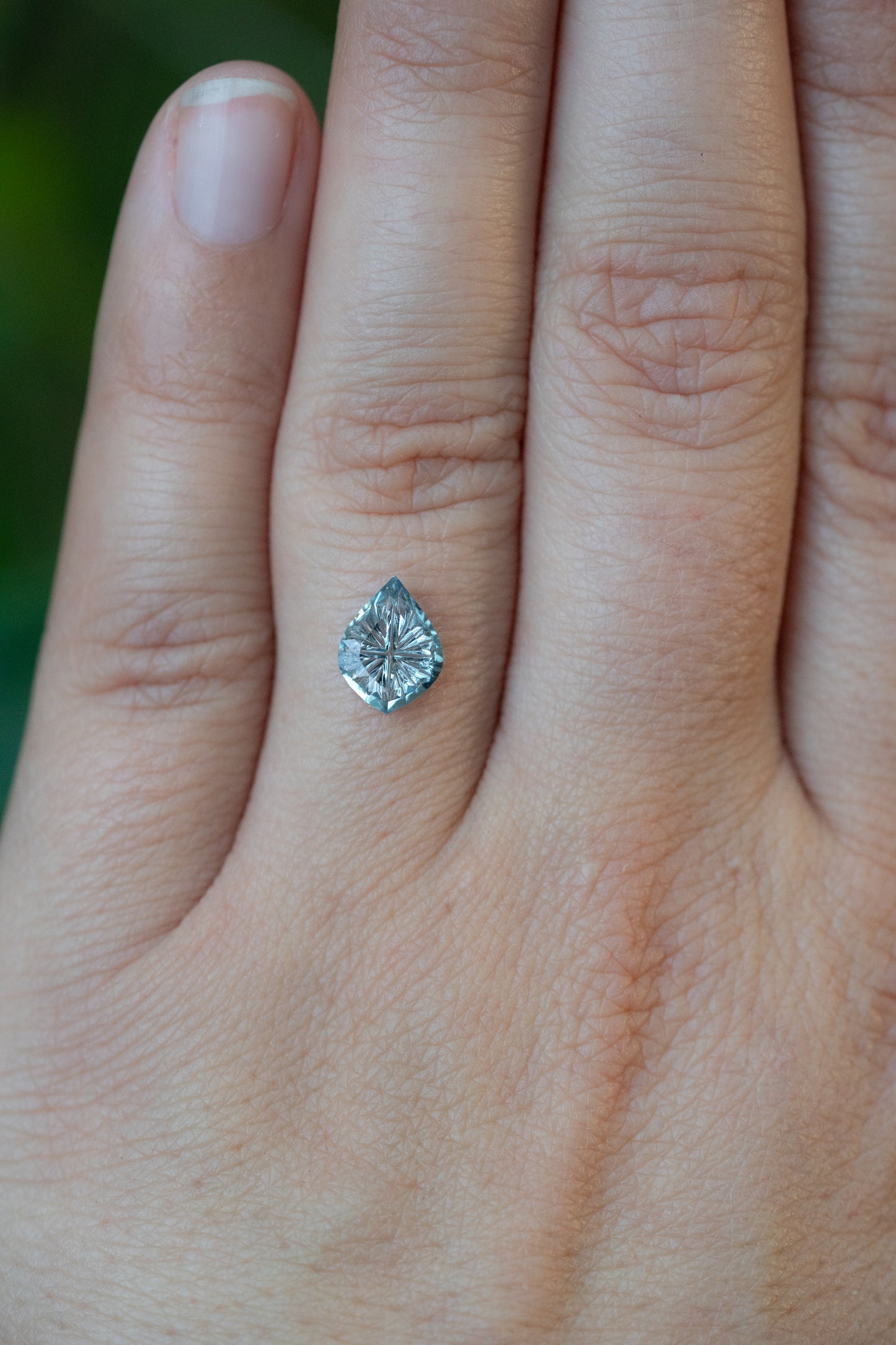 1.13 Carat Color Change Teal Green to Slate Blue Fantasy Cut Lab Sapphire