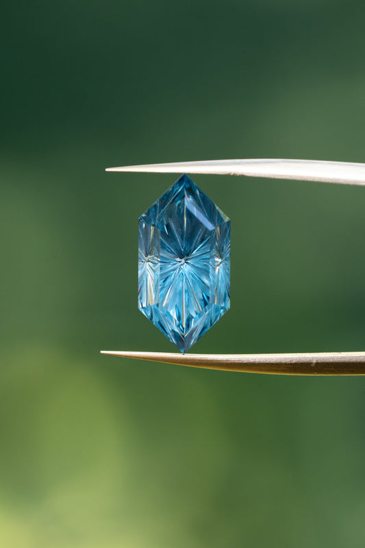 3.5 Carat Color Change Teal Green to Slate Blue Fantasy Cut Lab Sapphire