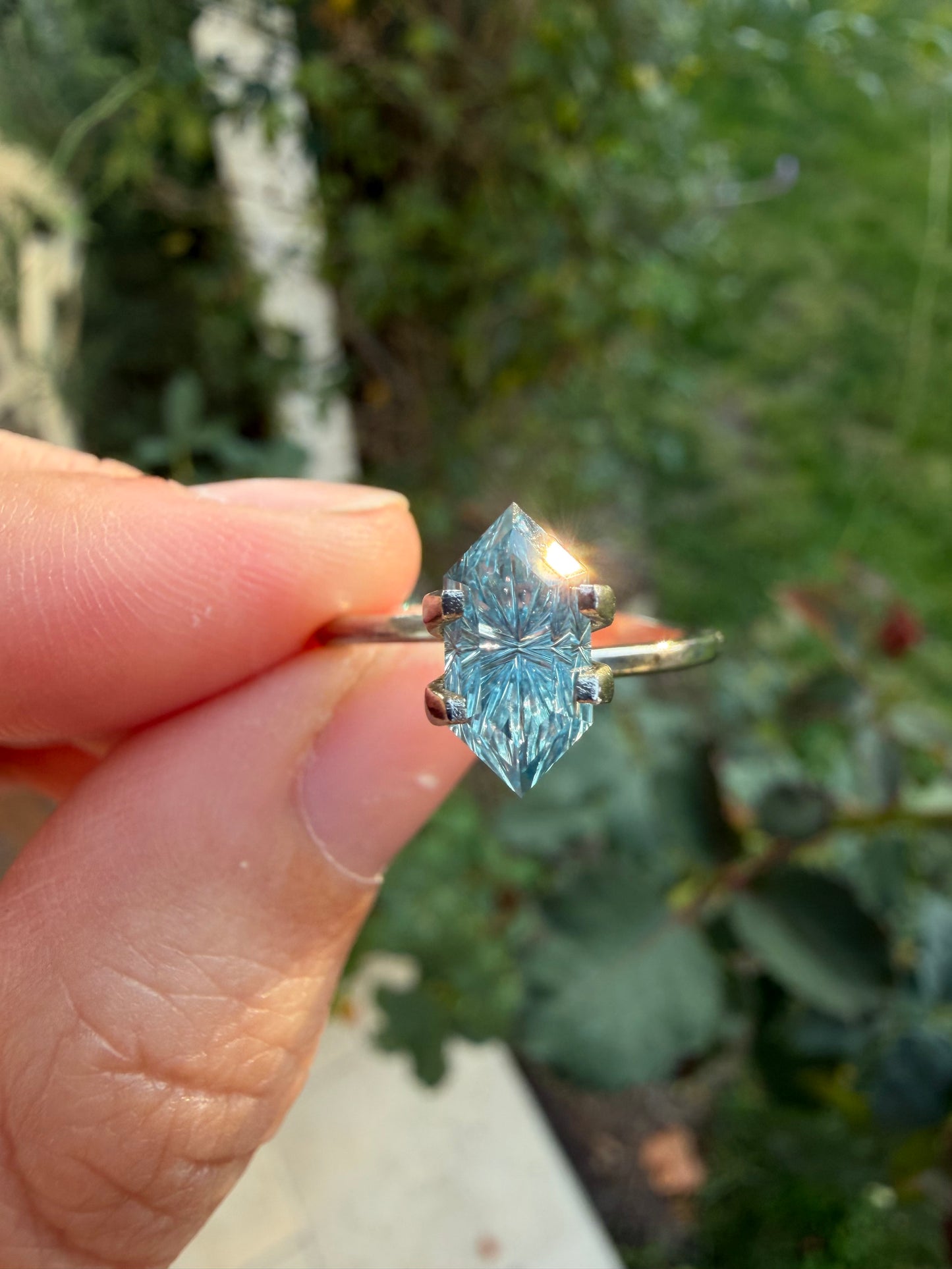 1.95 Carat Color Change Teal Green to Slate Blue Fantasy Cut Lab Sapphire