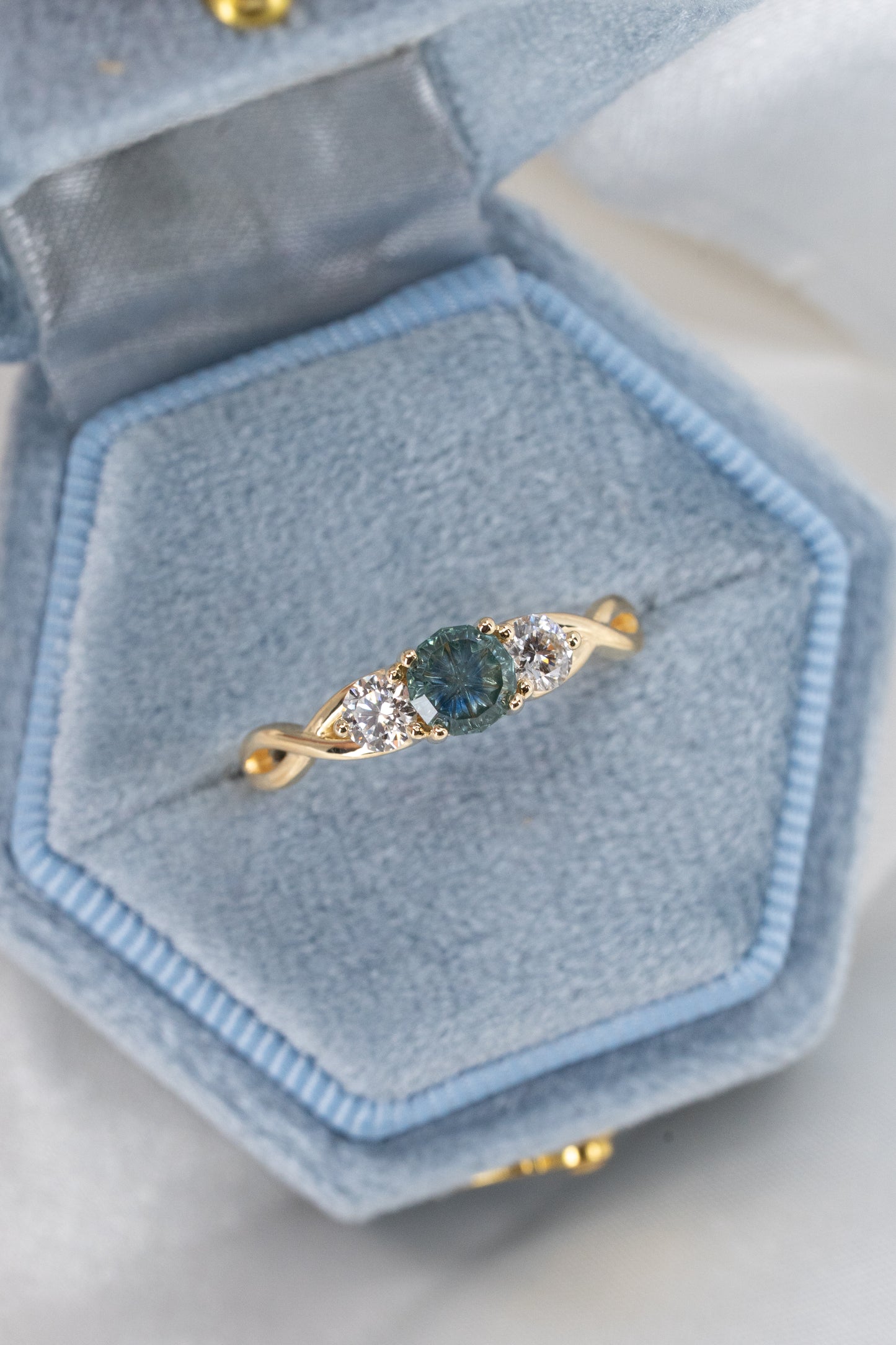 The Woven Ring with 0.58 Carat Montana Sapphire- Size 7