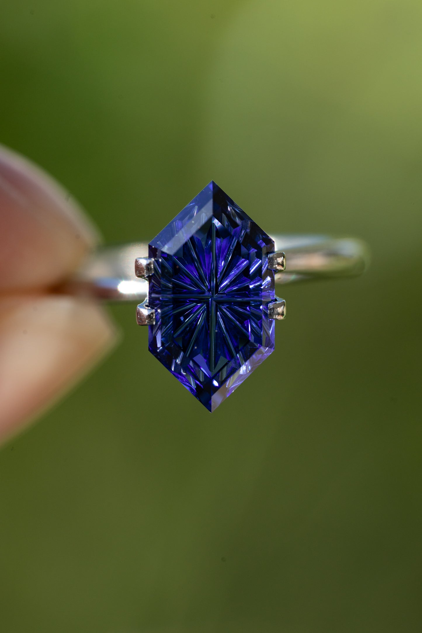 4.14 Carat Blue Fantasy Cut Lab Sapphire
