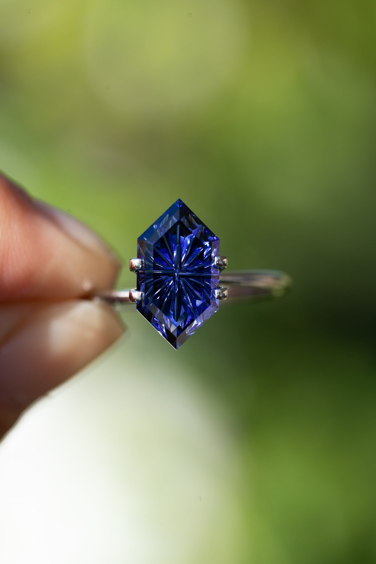 4.14 Carat Blue Fantasy Cut Lab Sapphire