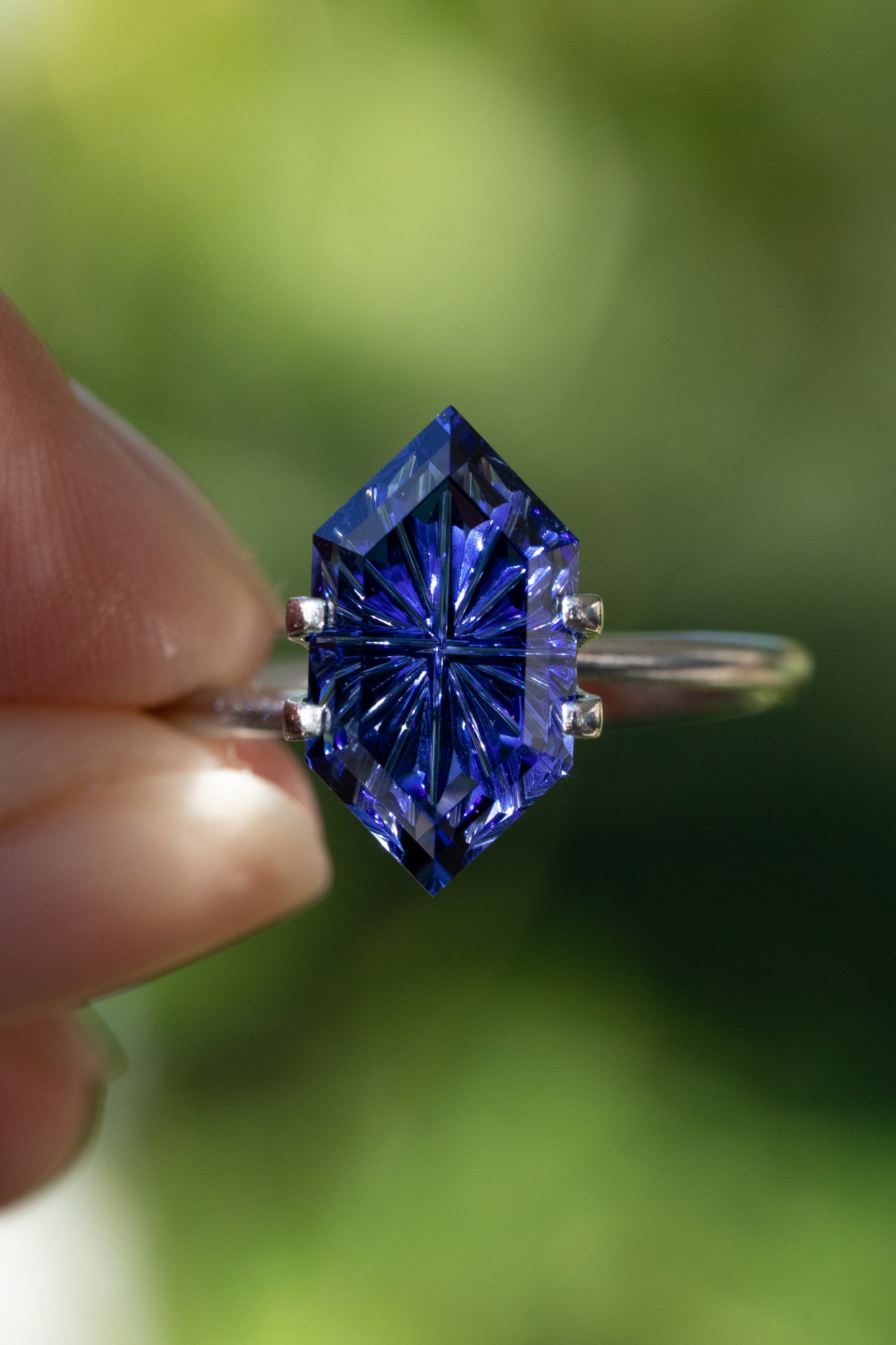 4.14 Carat Blue Fantasy Cut Lab Sapphire