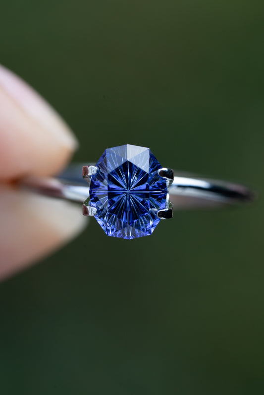 1.99 Carat Dark Blue Fantasy Cut Oval Lab Sapphire
