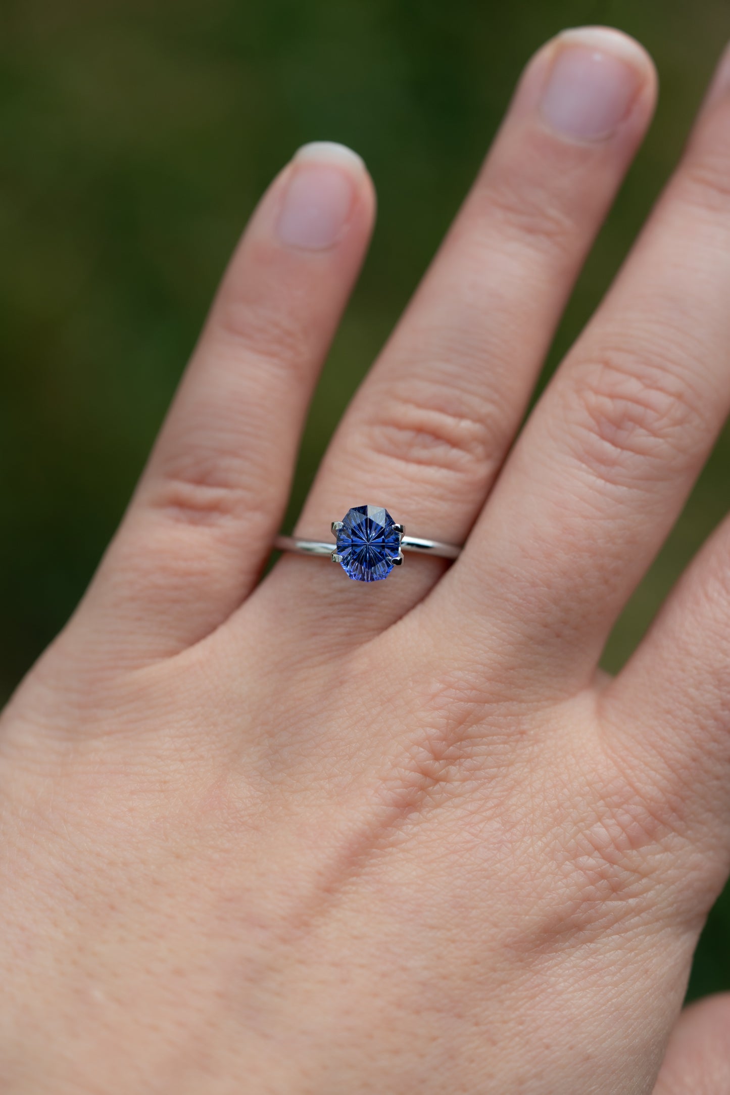 1.99 Carat Dark Blue Fantasy Cut Oval Lab Sapphire