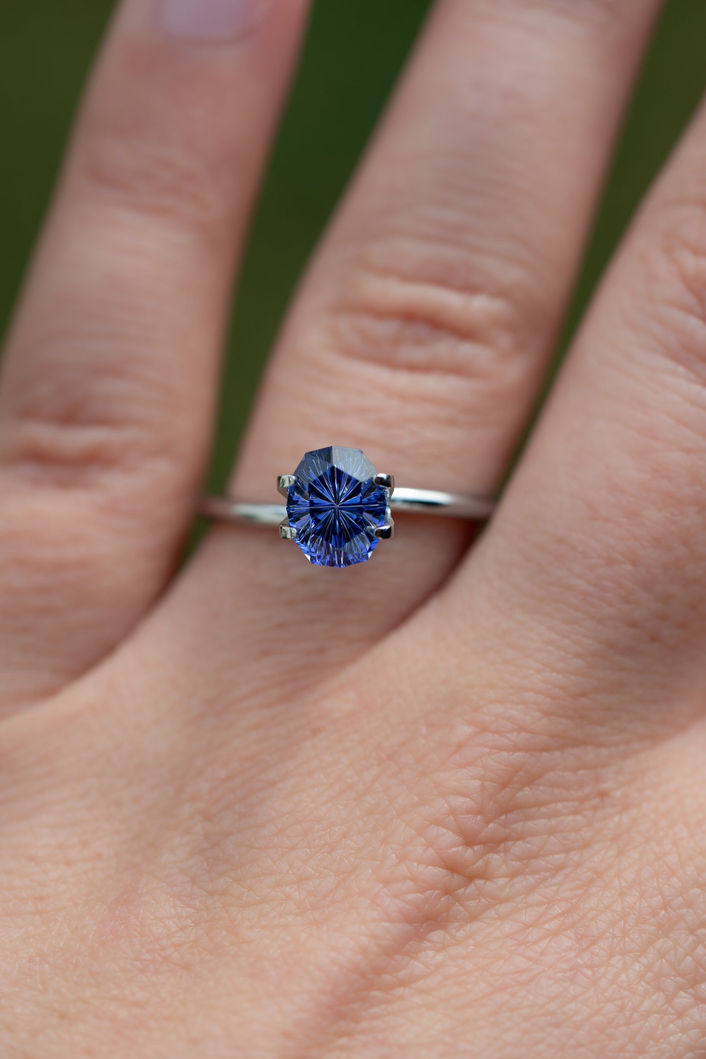 1.99 Carat Dark Blue Fantasy Cut Oval Lab Sapphire