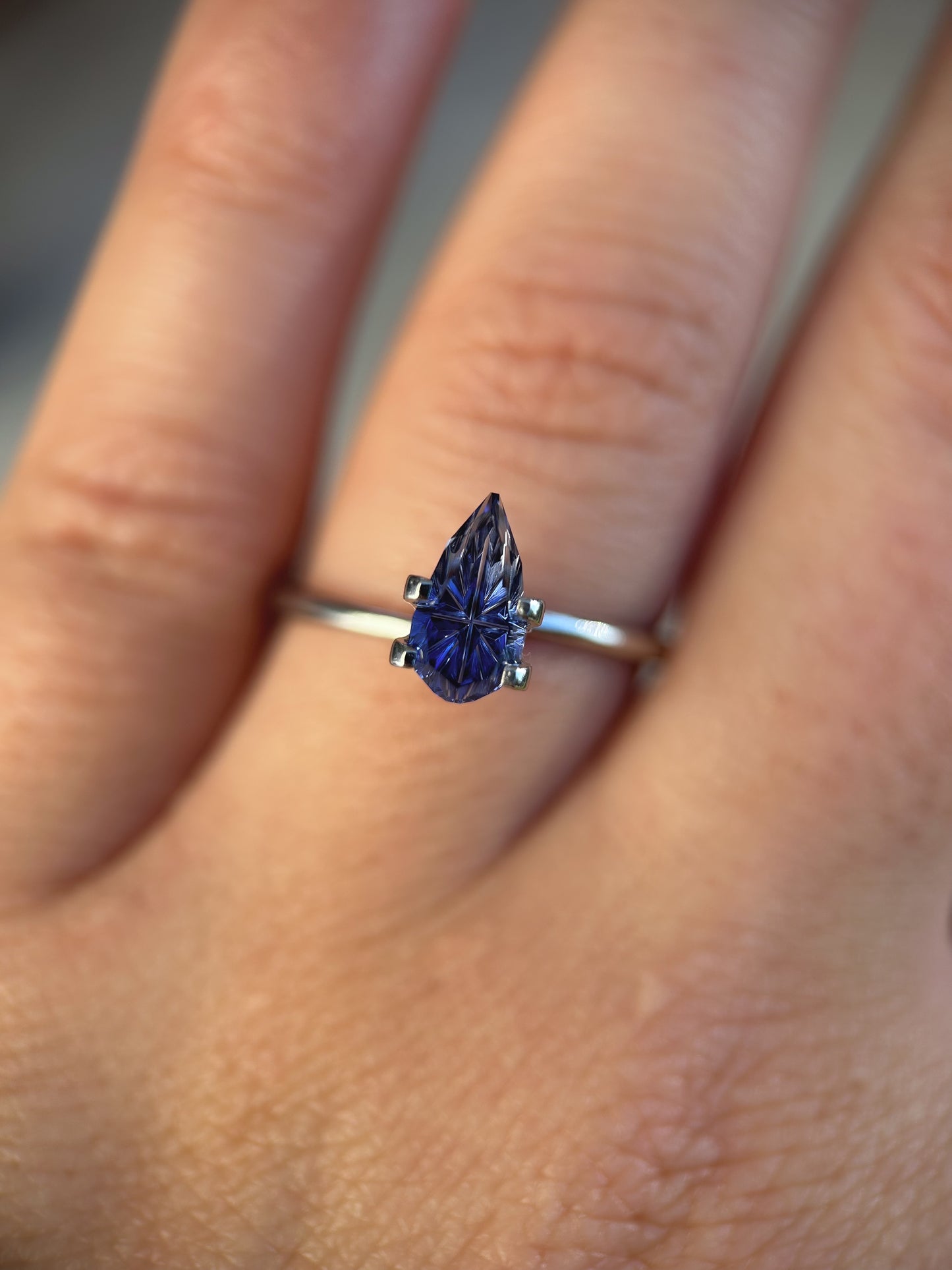 1.16 Carat Two Toned Blue Fantasy Cut Lab Sapphire