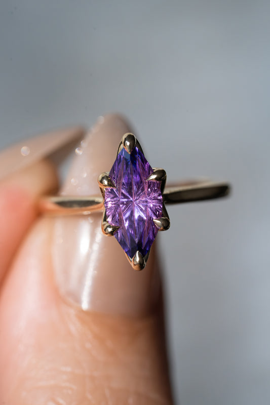 Evermore Ring- Size 5.5 Fantasy Cut Purple Lab Sapphire