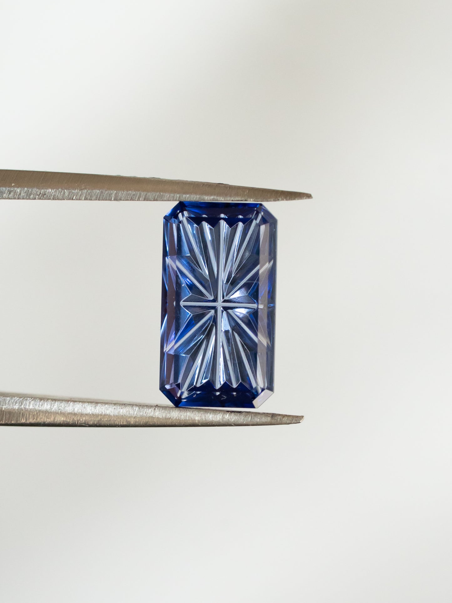 1.80 Carat Medium Blue Fantasy Cut Lab Sapphire