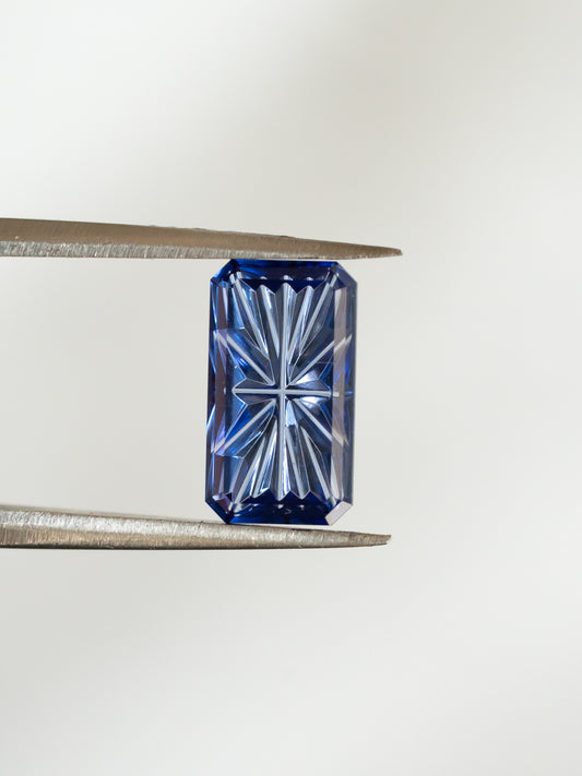 1.80 Carat Medium Blue Fantasy Cut Lab Sapphire