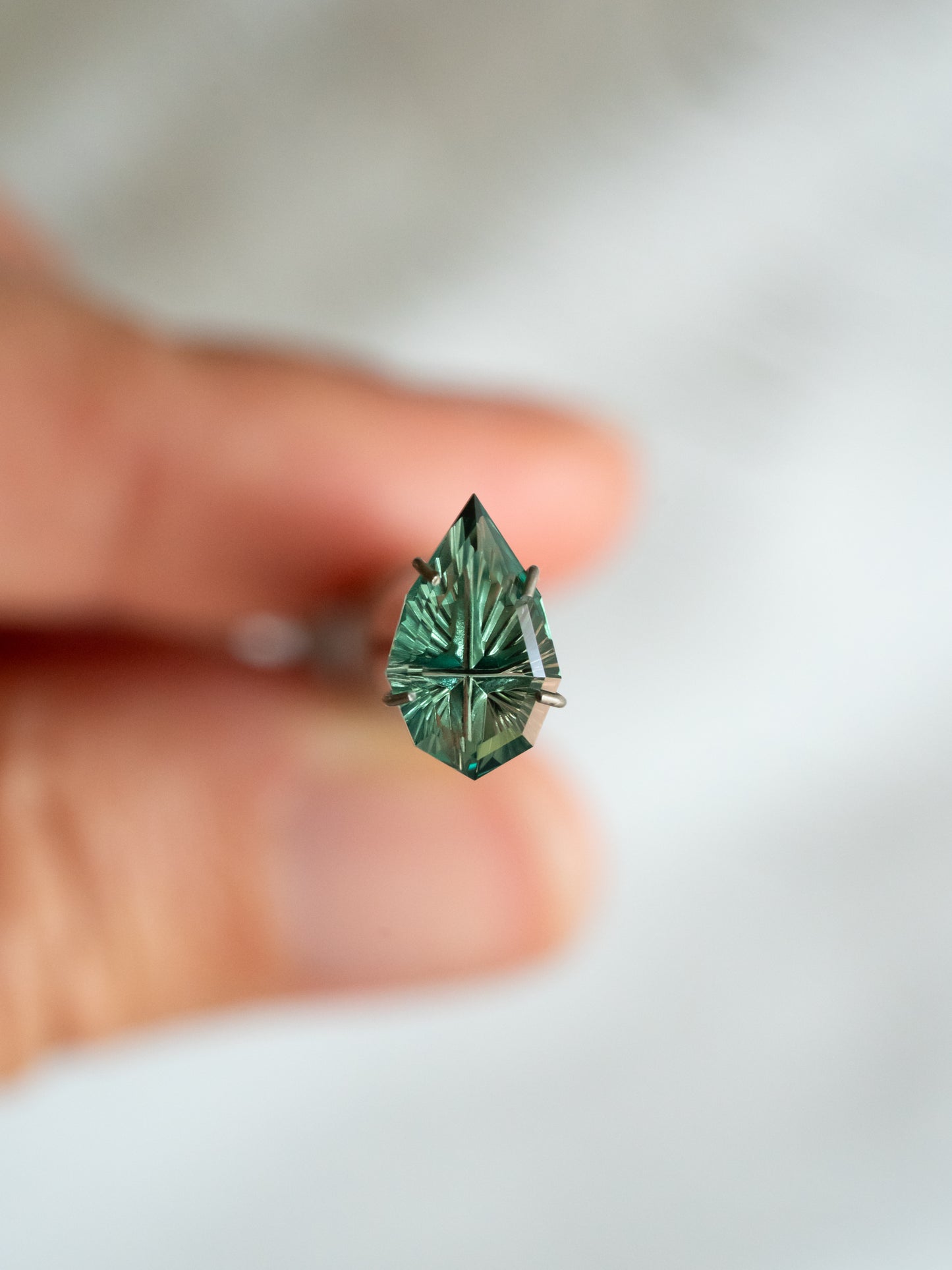 1.63 Carat Green Fantasy Cut Lab Sapphire
