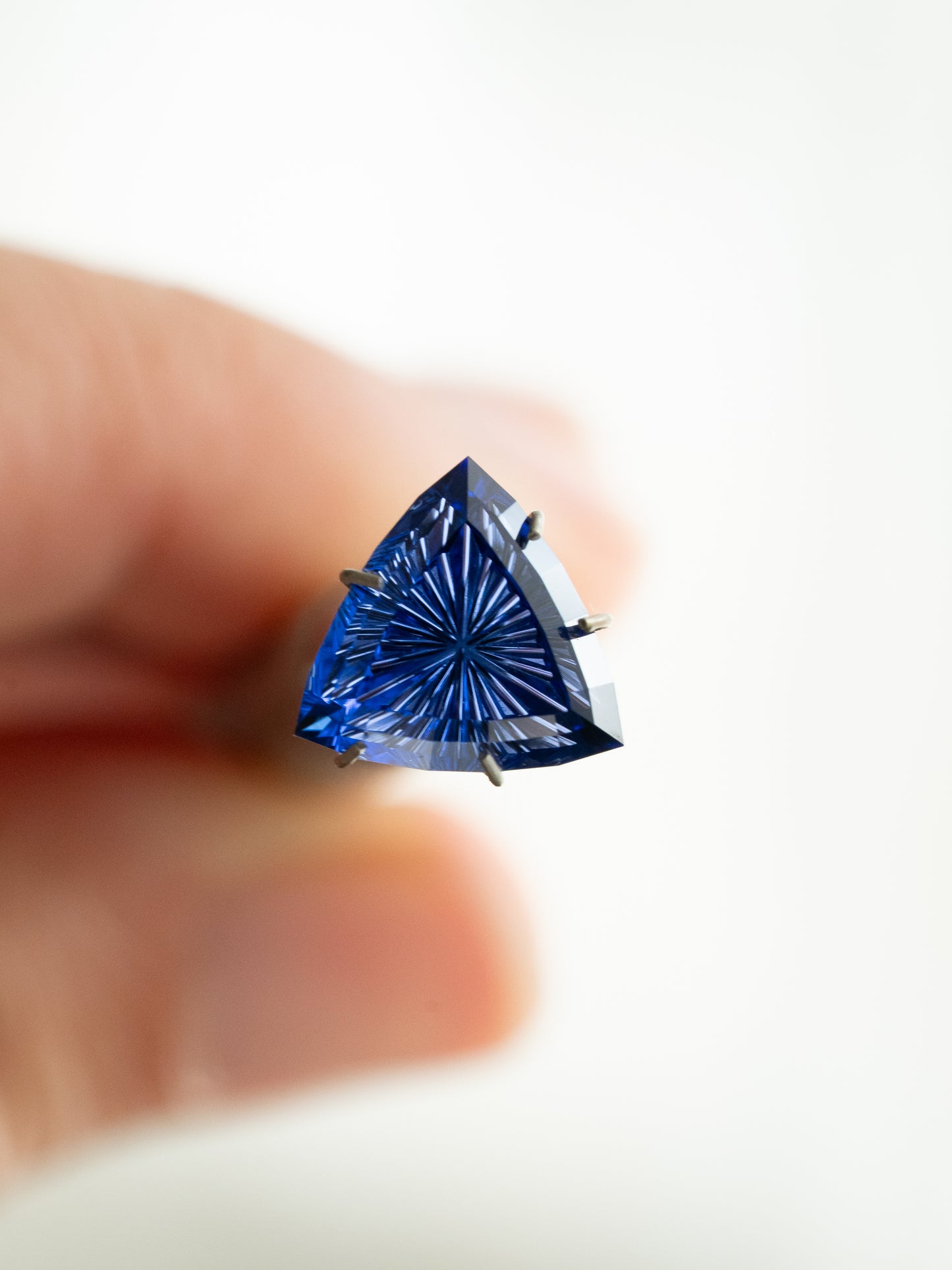 4.31 Carat Medium Blue Fantasy Cut Lab Sapphire