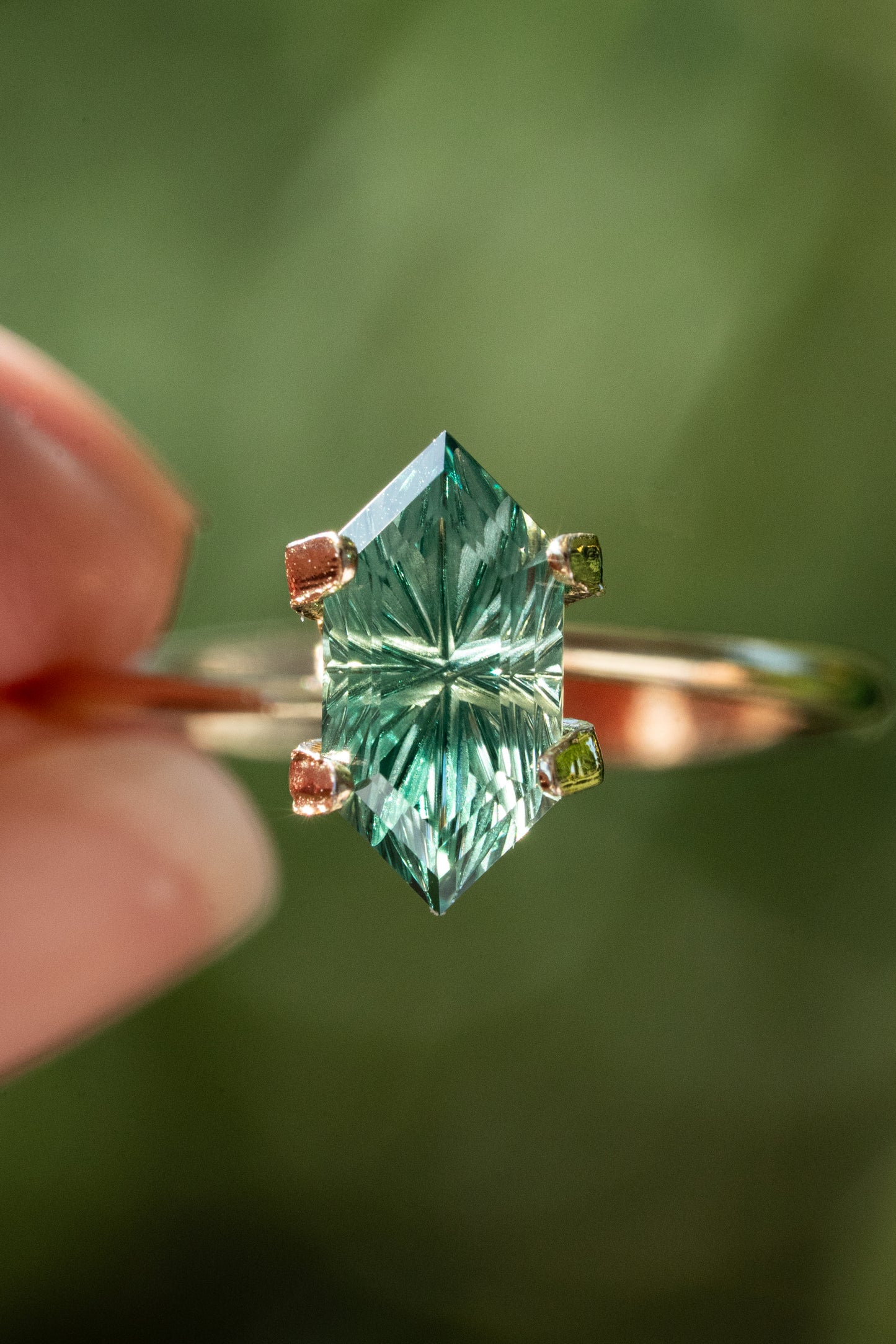 1.79 Carat Green Fantasy Cut Lab Sapphire