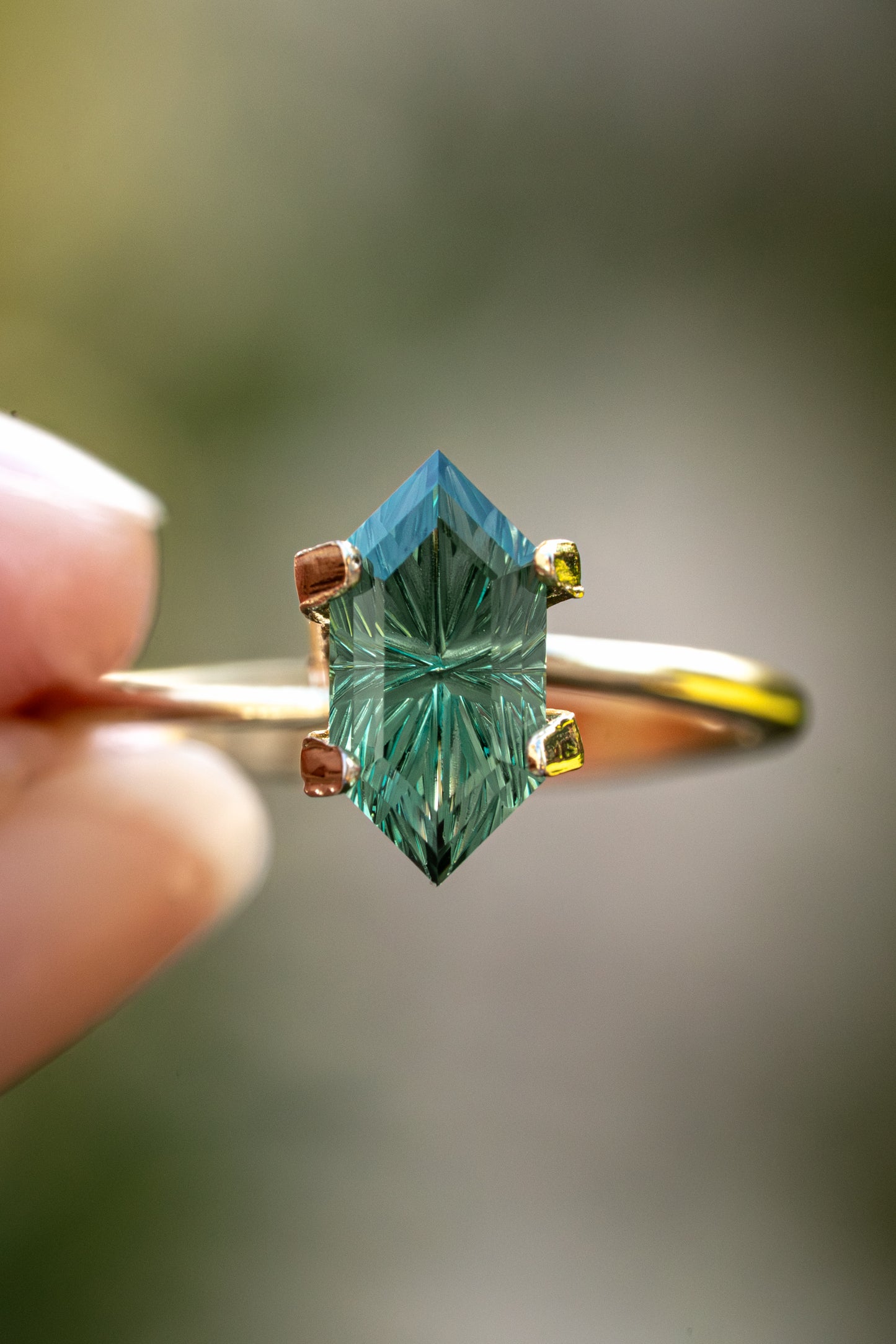 1.79 Carat Green Fantasy Cut Lab Sapphire
