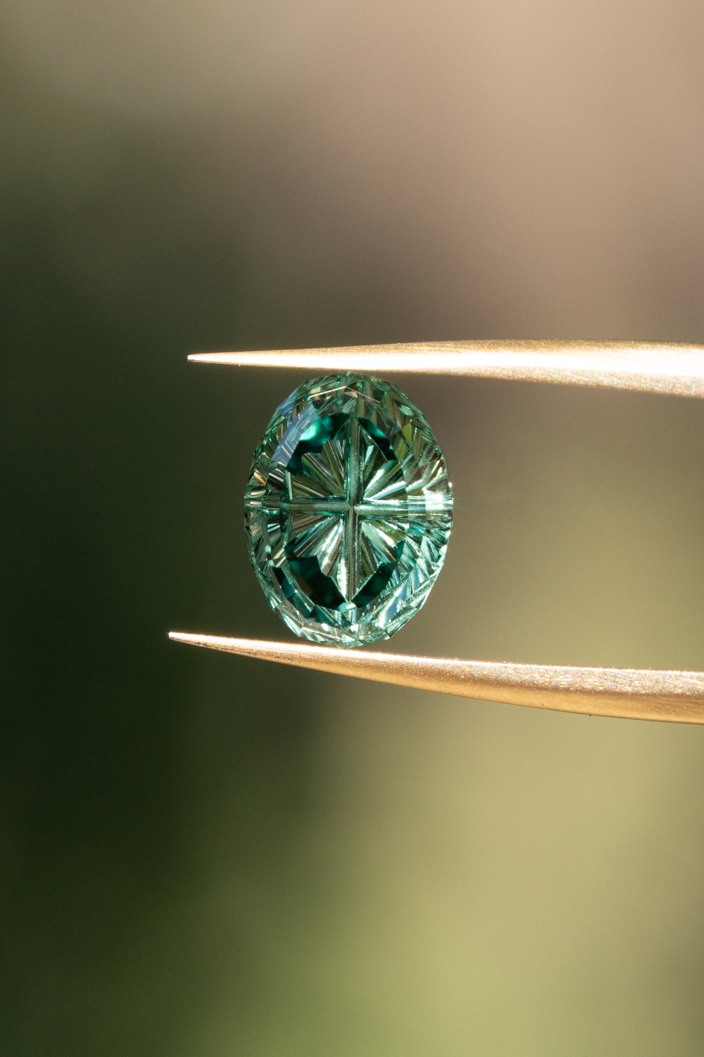 1.46 Carat Green Fantasy Cut Lab Sapphire