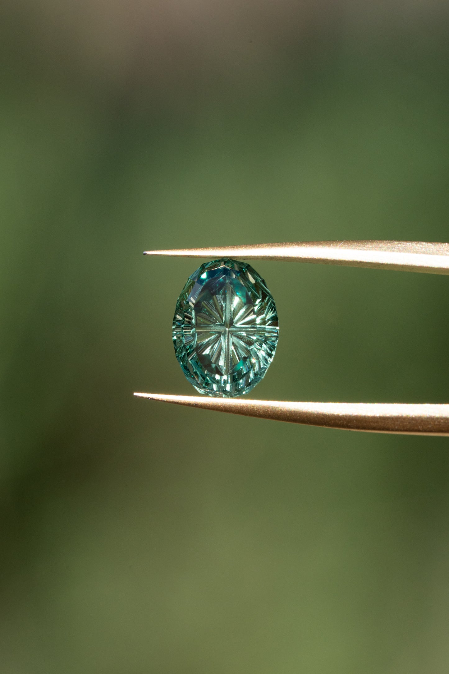 1.46 Carat Green Fantasy Cut Lab Sapphire