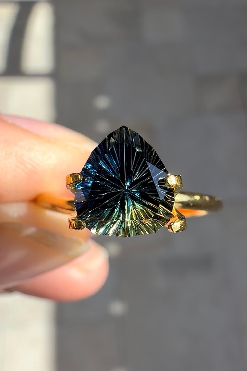 2.24 Carat Blue Yellow Parti-Colored Fantasy Cut Australian Sapphire
