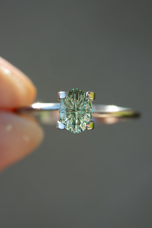 1.09 Carat Leafy Green Fantasy Cut Nigerian Sapphire