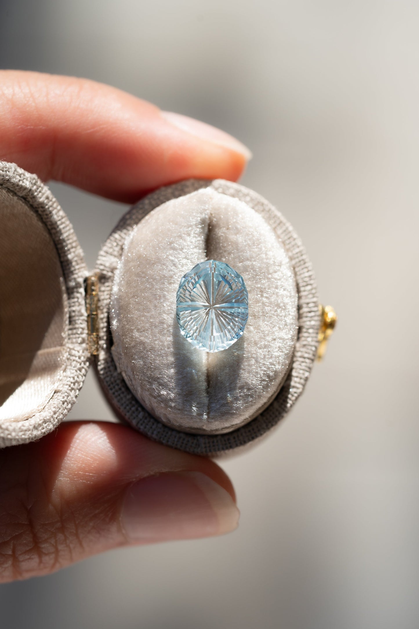 4.17 Carat Light Blue Fantasy Cut Lab Sapphire